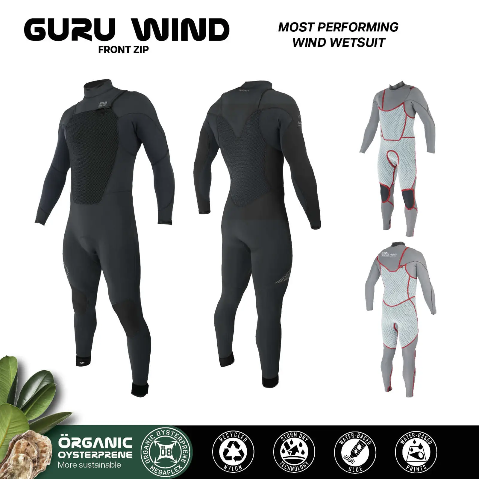 Sooruz Fullsuit Men 5/4 FZ GURU WIND - "Color: Black","Size: M"