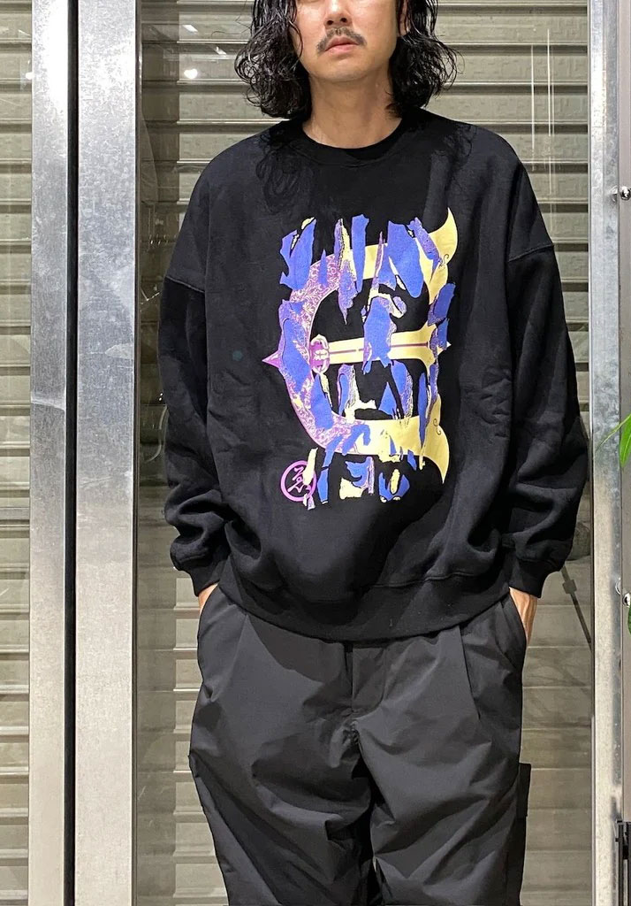 FELPA GIROCOLLO EVISEN SKATEBOARDS SKULL CAMO CREW SWEAT BLACK L (Size L)