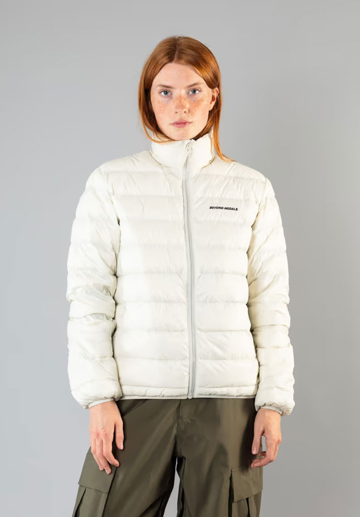 GIACCA SNOWBOARD BEYOND MEDALS PACKABLE DOWN JACKET OFF WHITE S (Size S)