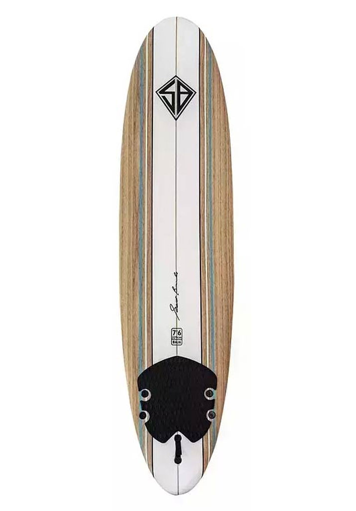 TAVOLA SURF SCOTT BURKE MALIBU SOFTBOARD SQUARE TAIL LEASH & LONGHERONI UNICO 7.6 inch (Size 7.6 inch)