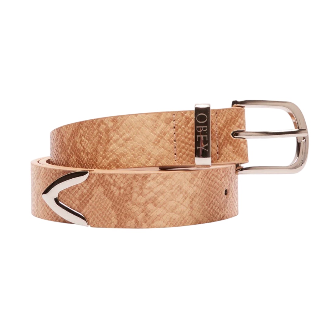 OBEY SNAKE DRESS BELT (TAN)