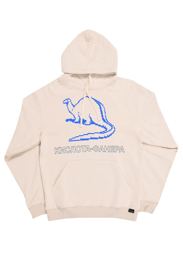 FELPA CAPPUCCIO QUASI SKATEBOARDS DINOSAUR HOODIE OFF WHITE L (Size L)