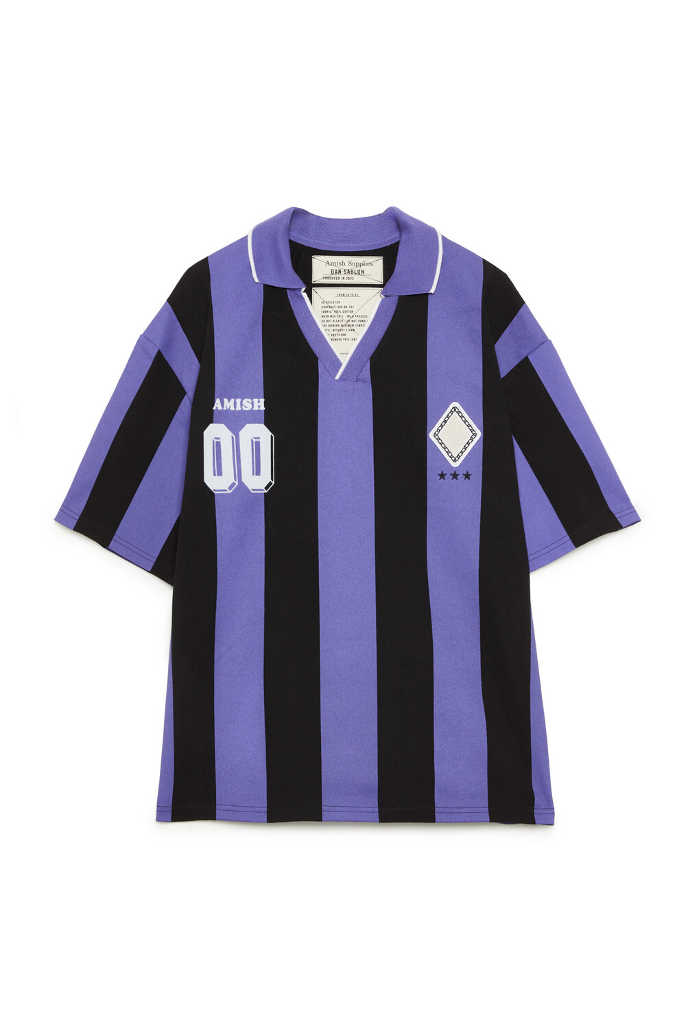 T-SHIRT MANICHE CORTE AMISH T-SHIRT 90'S SOCCER DAN SABLON PURPLE BLUE M (Size M)