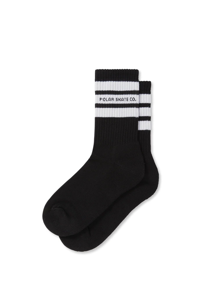 CALZE POLAR SKATE CO. FAT STRIPE SOCKS BLACK 43-46 (Taglia 43-46)