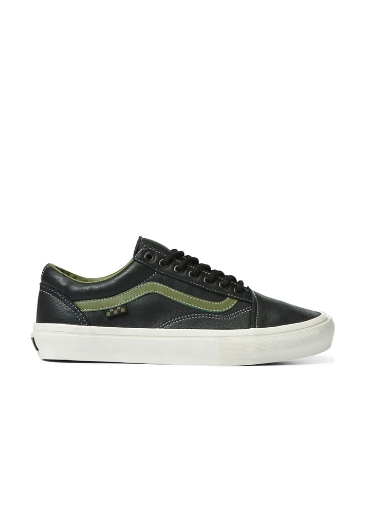 SCARPE SKATE VANS SKATE OLD SKOOL BUTTER LEATHER BLACK GREEN 42 (Size 42)