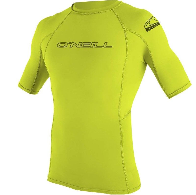 O'NEIL BASIC SKIN S/S RASH GUARD (LIME, SMALL)