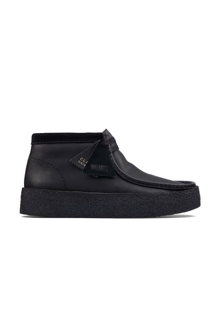 SCARPE CASUAL CLARKS WALLABEE CUP BT BLACK LEATHER 45 (Size 45)