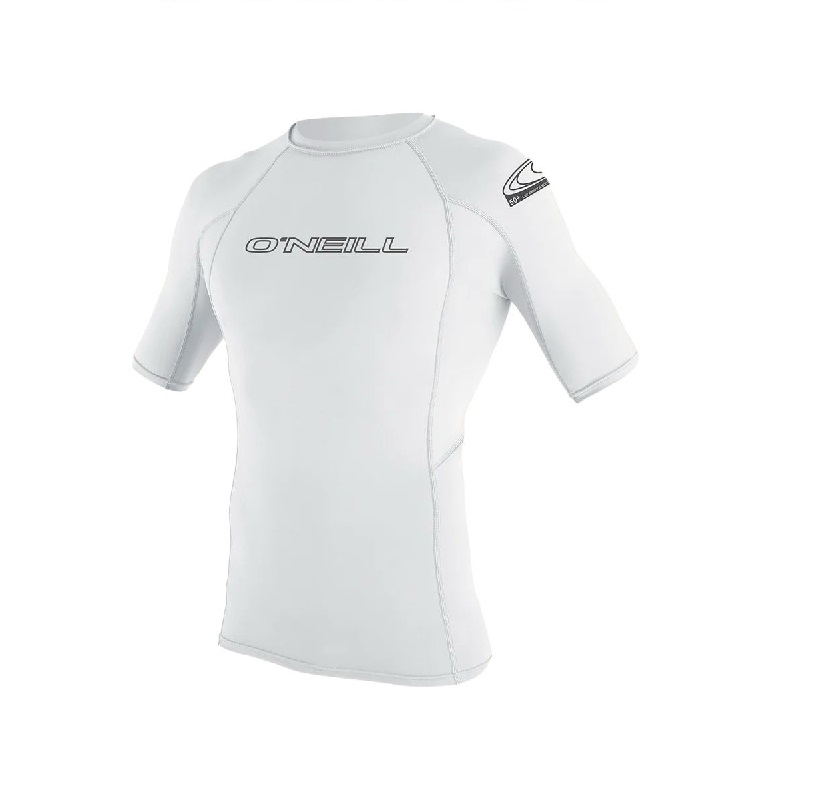 O'NEIL BASIC SKIN S/S RASH GUARD (WHITE, MEDIUM)