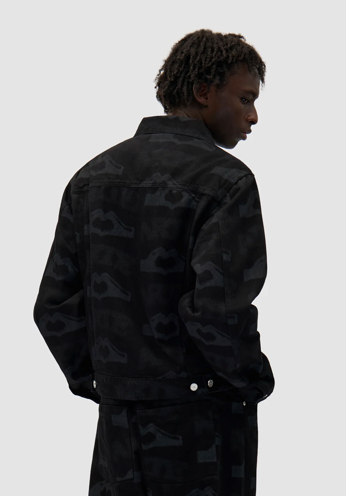GIACCA ARTE ANTWERP HEART PRINTED JACKET BLACK S (Size S)