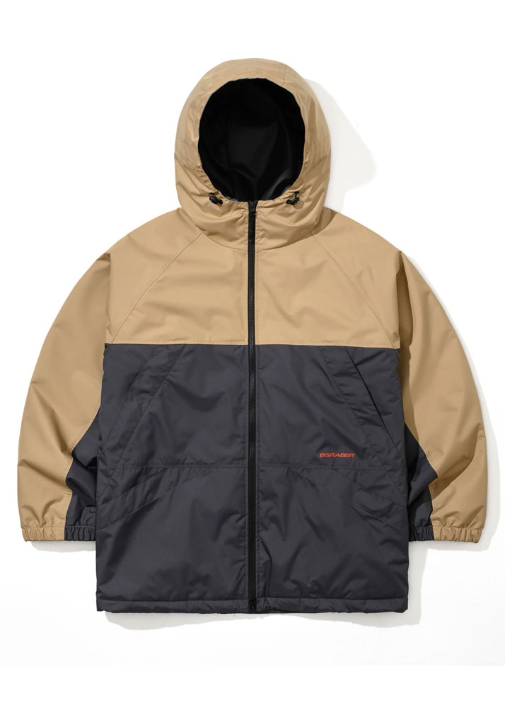 GIACCA SNOWBOARD BSRABBIT DUAL TONE 4.4OZ INSULATED HOODED JACKET DARK KHAKI L (Size L)