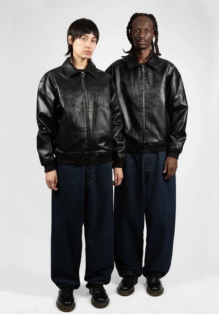 GIACCA WASTED PARIS BOILER RESET VARSITY JACKET BLACK M (Taglia M)