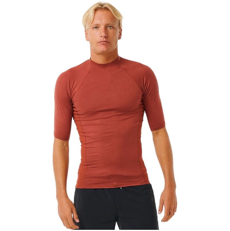 RIP CURL Maglia anti irritazioni UPF a maniche corte Dawn Patrol Perf (RED MARLE, M)