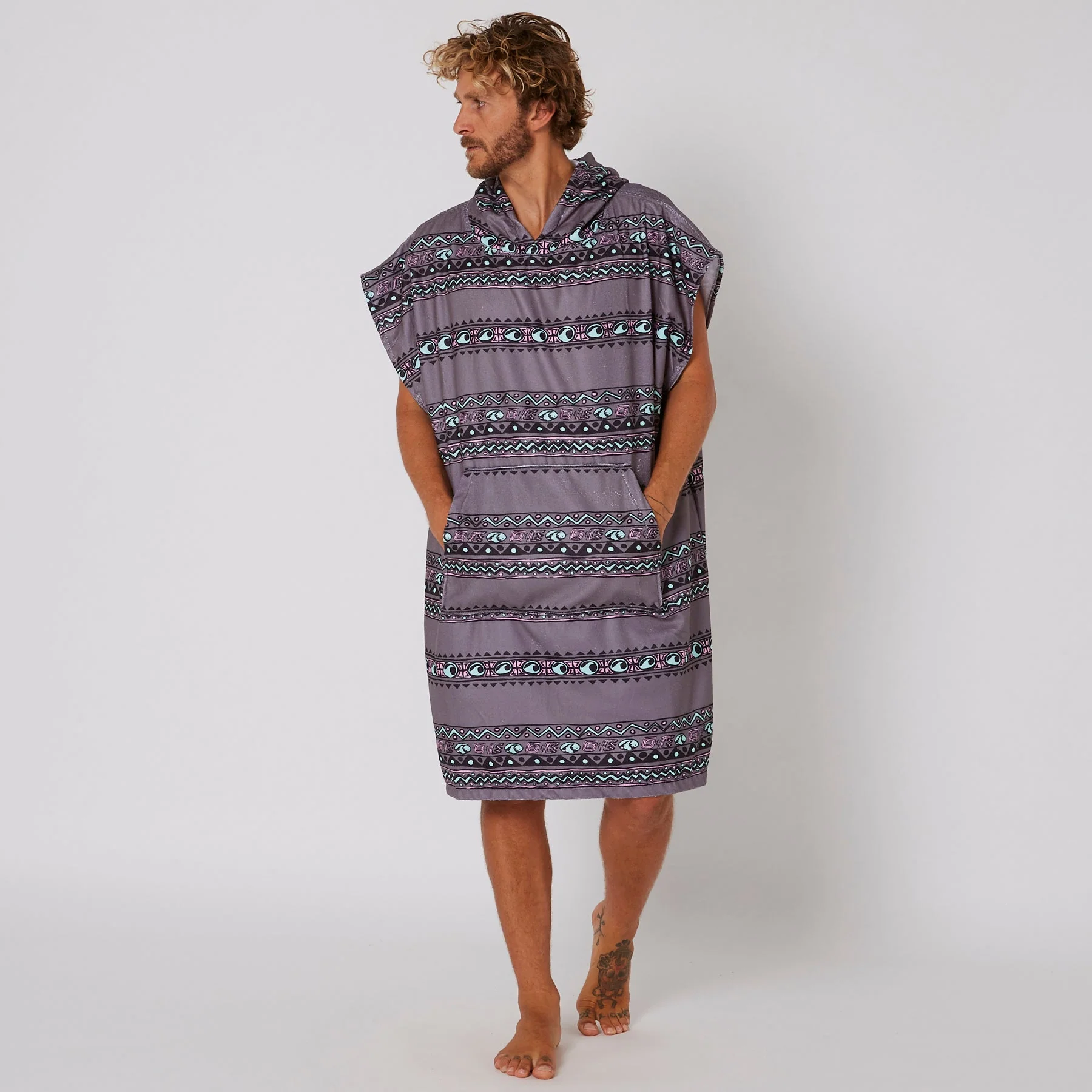 Ocean & Earth Mens Digital Hooded Poncho - Color : Charcoal