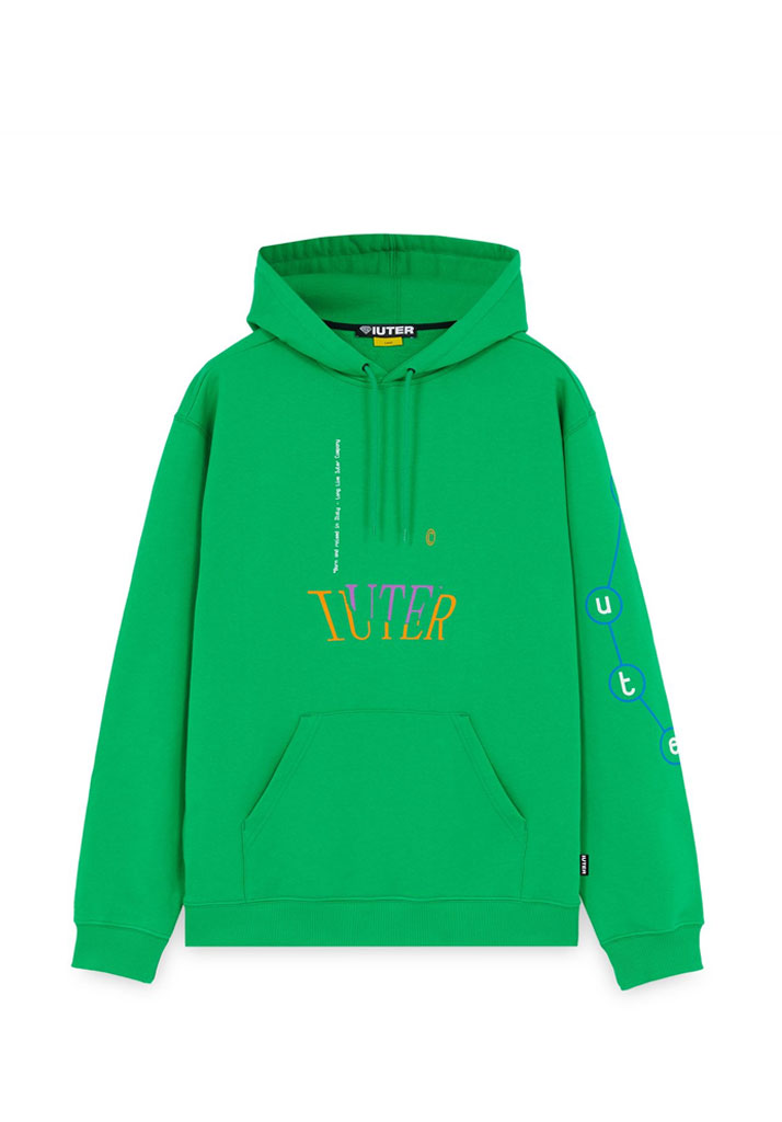 FELPA CAPPUCCIO IUTER HAND HOODIE GREEN XL (Taglia XL)