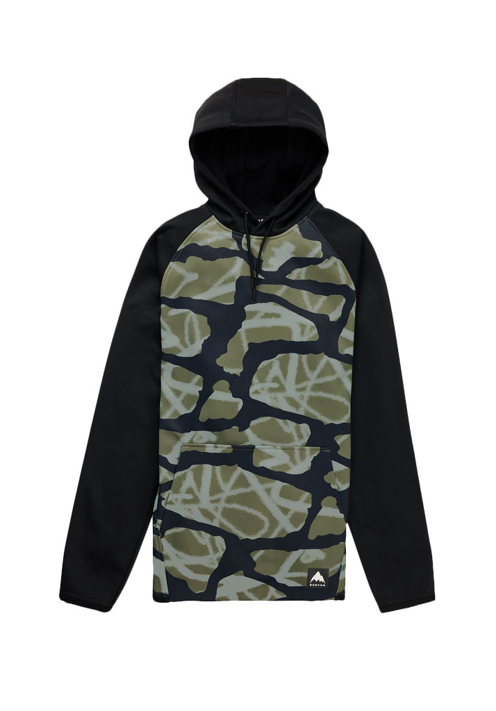 FELPA TERMICA BURTON CROWN WEATHERPROOF PULLOVER FLEECE GRAFFITI CAMO TRUE BLACK M (Size M)