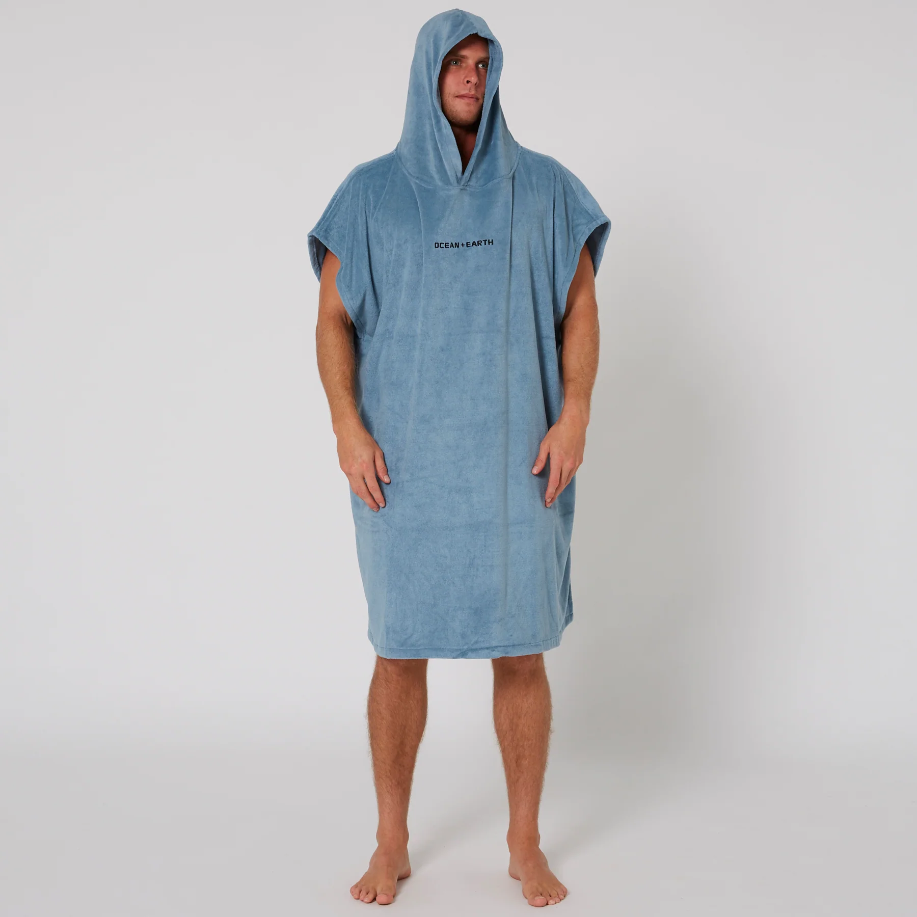 Ocean & Earth Mens Surf Essential Hooded Poncho - Color : Dull Black