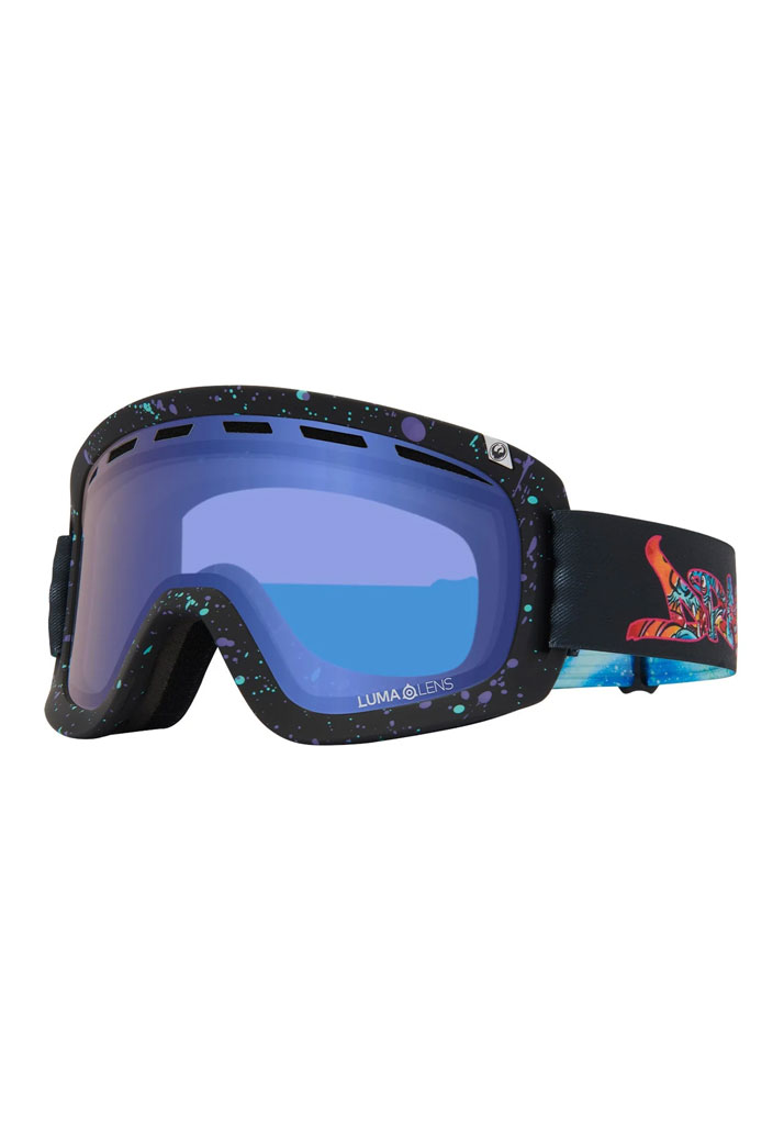 MASCHERA SNOWBOARD DRAGON DR D1 OTG BONUS 2 RATTLECAN LLDARKSMOKE+LLFLASHBLUE