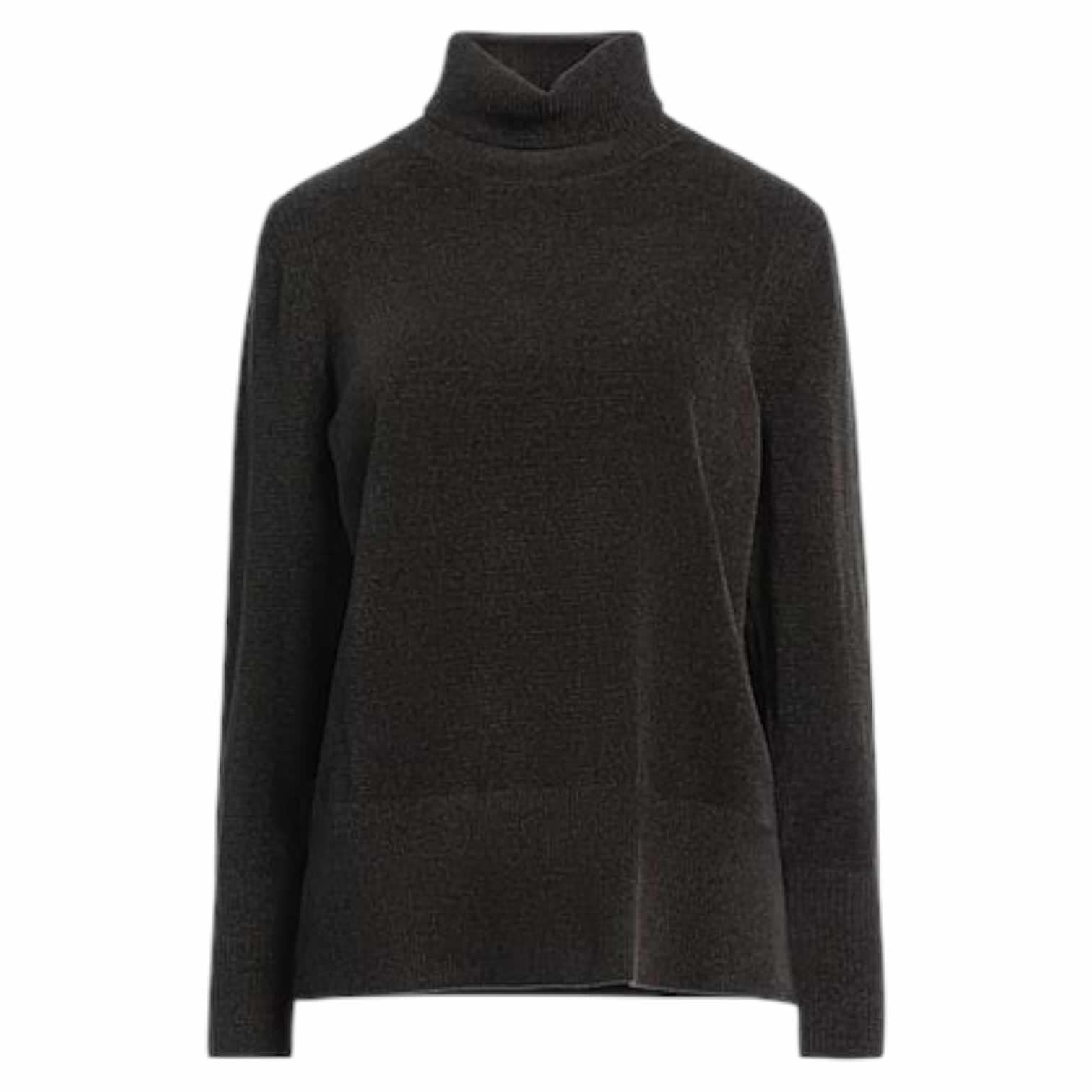 RRD Velvet Vent Turtleneck Wom Knit (48, BROWN)