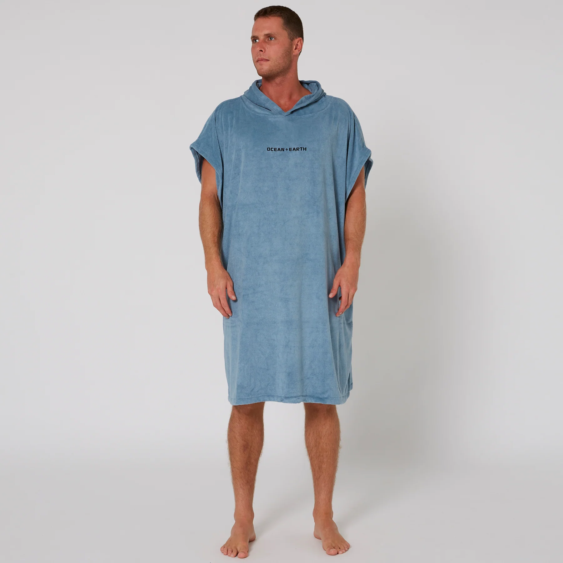 Ocean & Earth Mens Surf Essential Hooded Poncho - Color : Dull Black