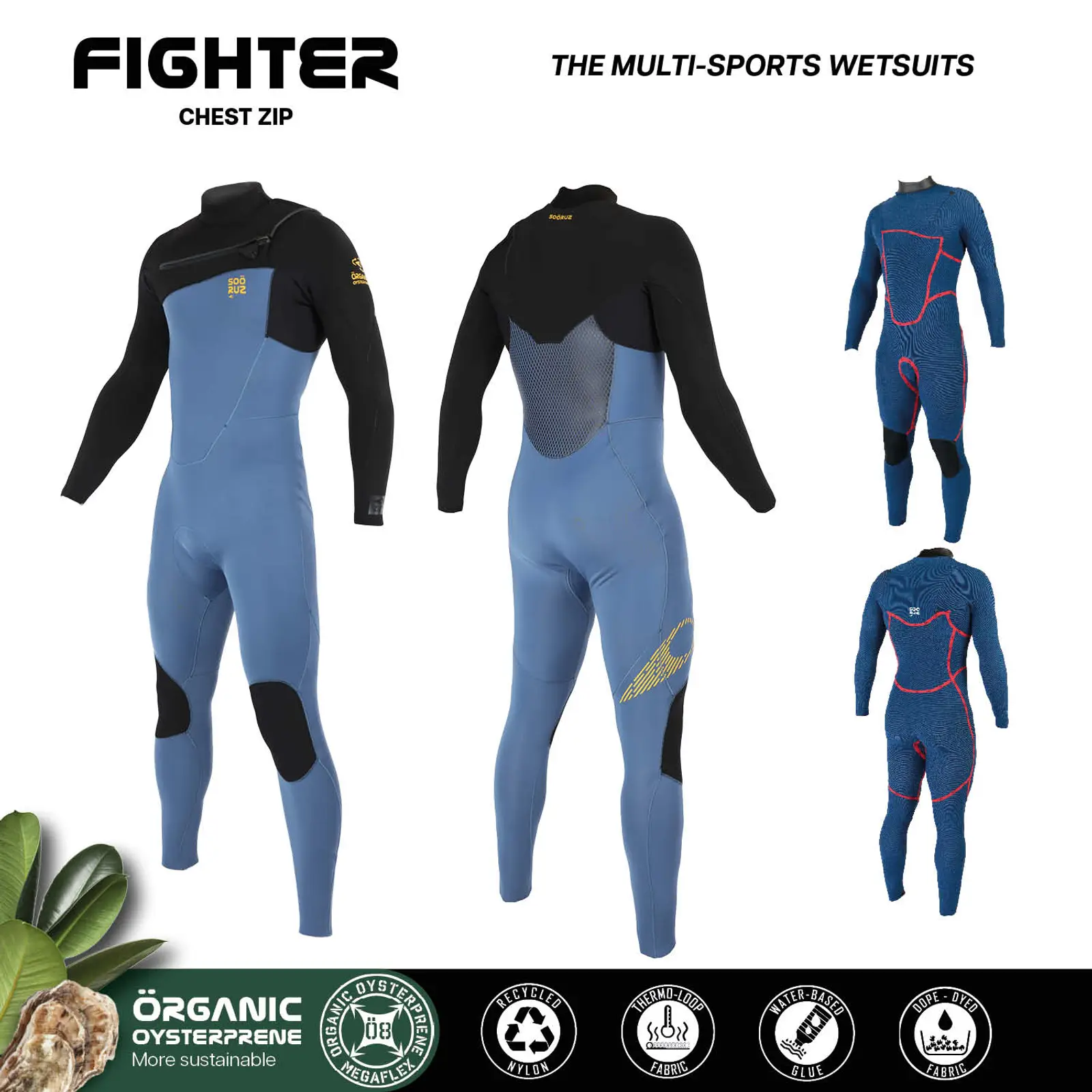 Sooruz Fullsuit Men Fighter Chest-zip 3/2 - "Color: Army","Size: S"
