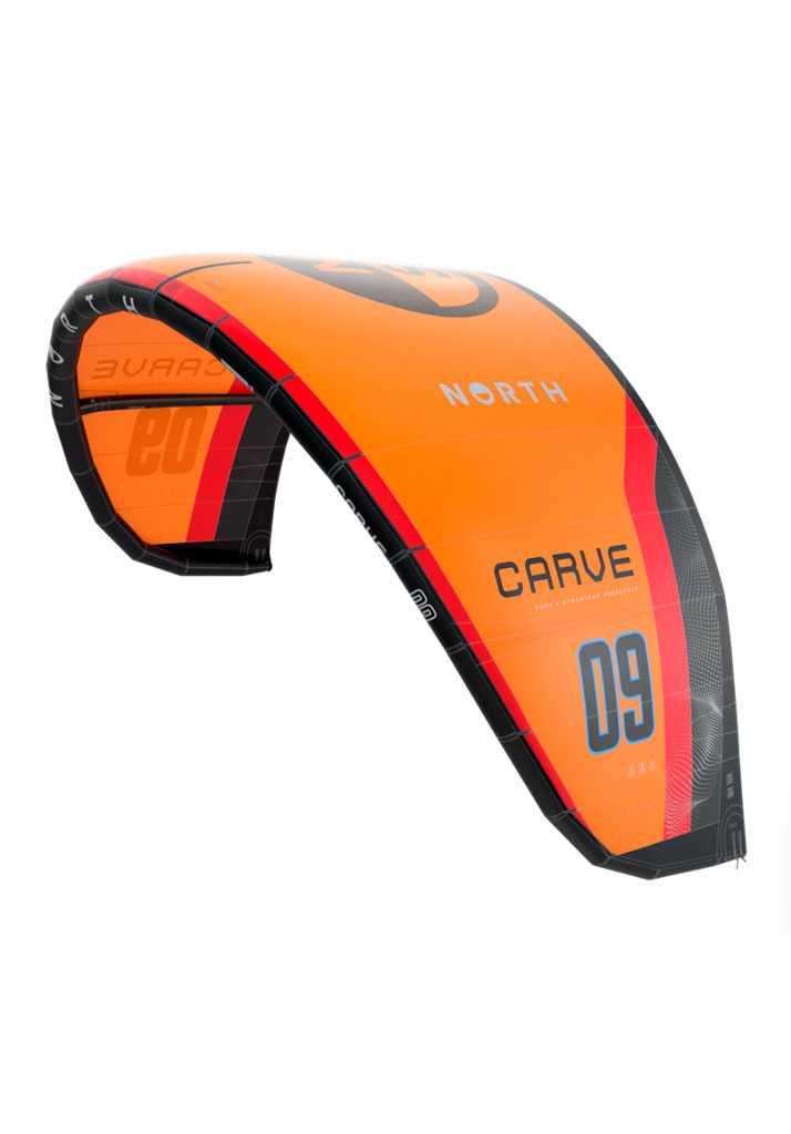 VELA KITESURF NORTH KITEBOARDING CARVE KITE 2025 200 ORANGE 9m (Size 9m)
