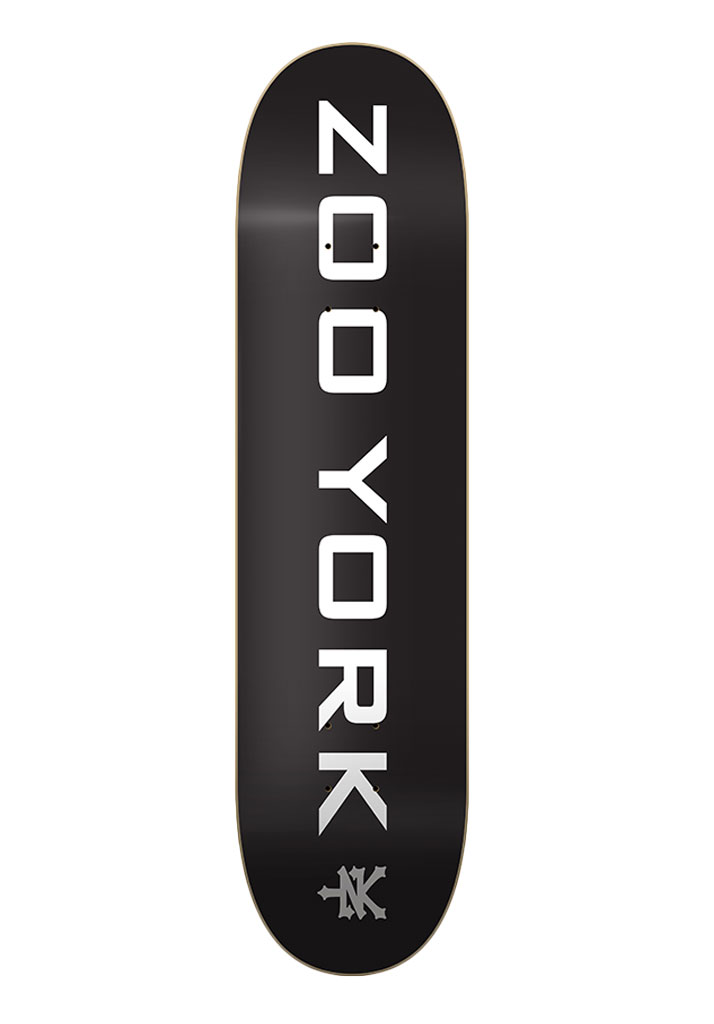 TAVOLA SKATE ZOO YORK TEAM OG 95 LOGO BLOCK DECK 7.5" BLACK WHITE GREY