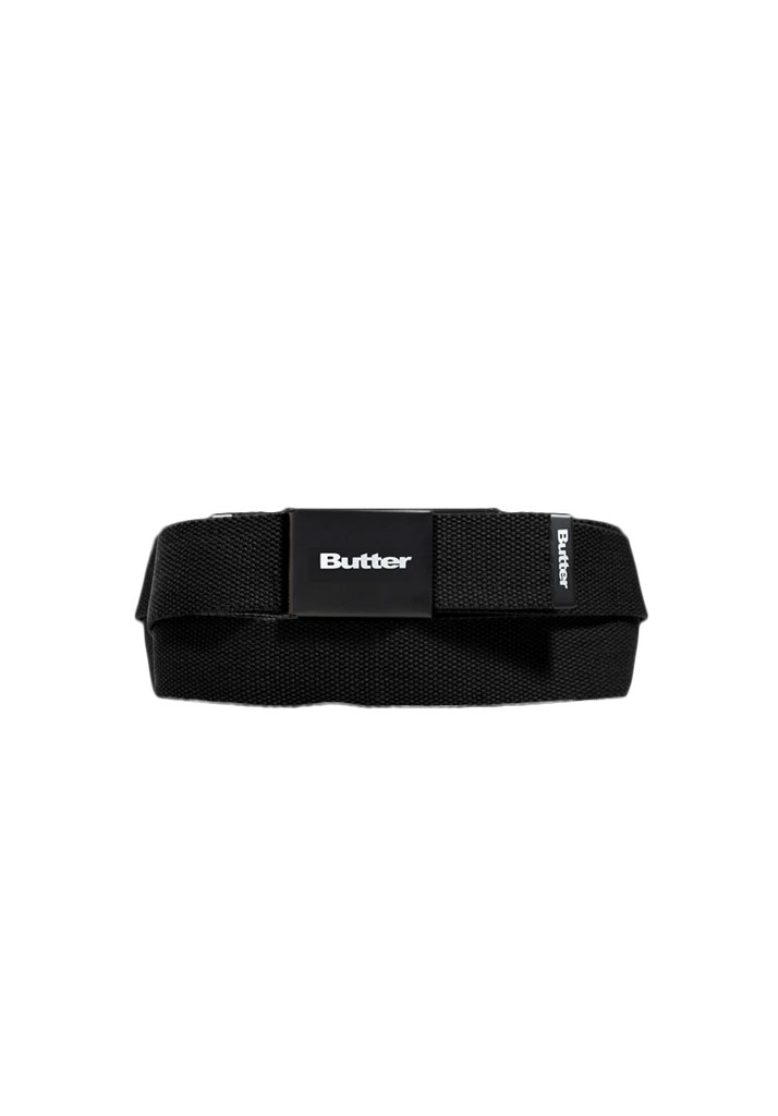 CINTURA BUTTER GOODS LOGO WOVEN BELT BLACK U