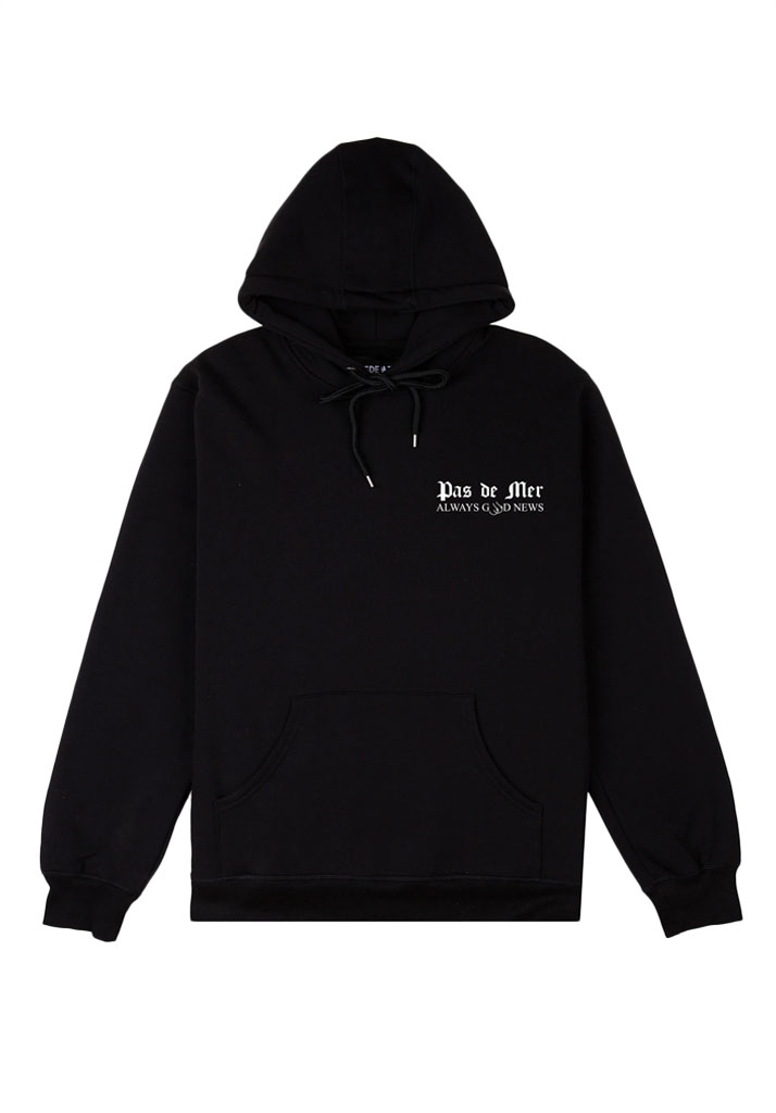 FELPA CAPPUCCIO PAS DE MER GOOD NEWS HOODY BLACK XS (Size XS)