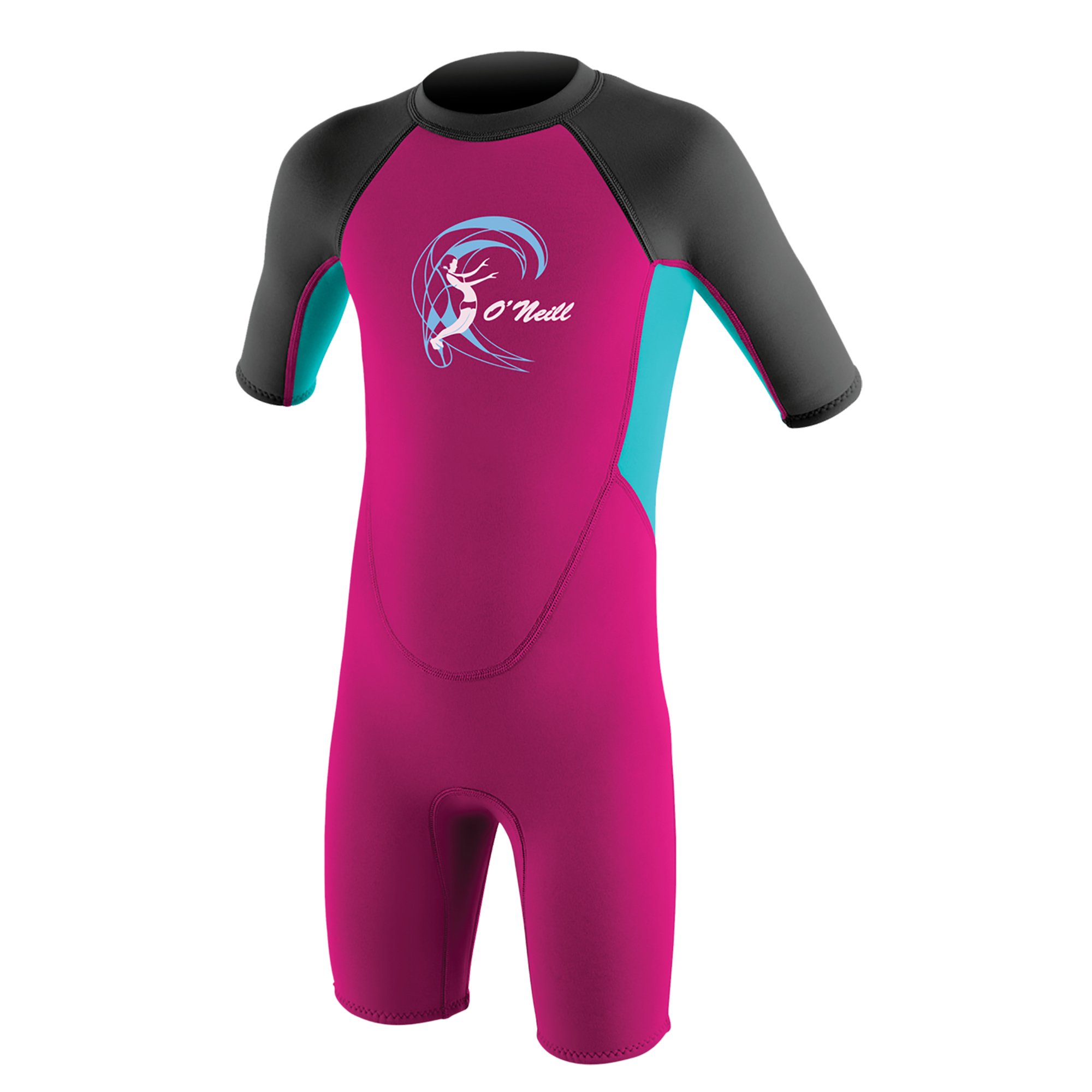 O'nelil Toddler Reactor-2 2mm Back Zip Spring - girls - "Color: GRAPHITE/DAY","Size: 2"