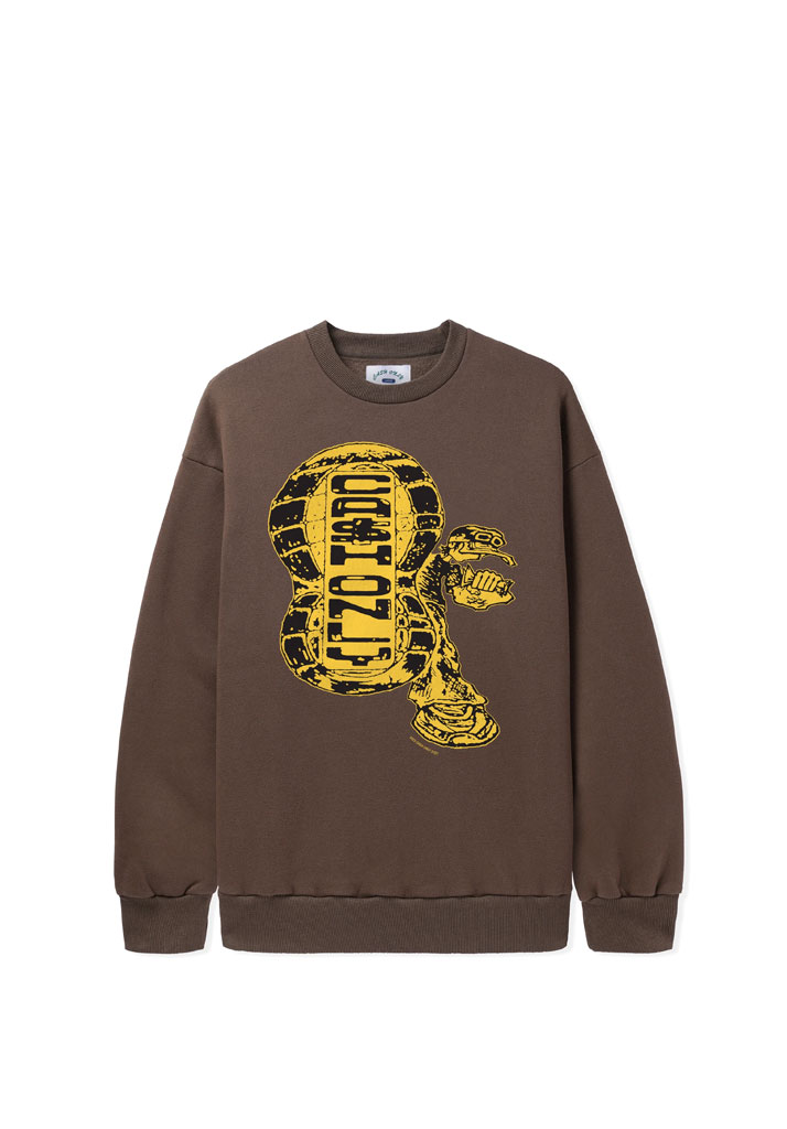 FELPA GIROCOLLO CASH ONLY STOMP CREWNECK SWEATSHIRT BROWN L (Taglia L)
