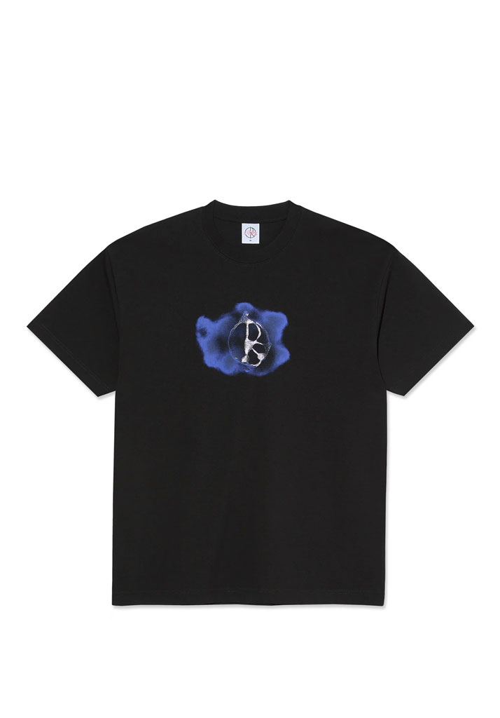 T-SHIRT MANICHE CORTE POLAR SKATE CO. TEE METAL LOGO BLACK M (Size M)