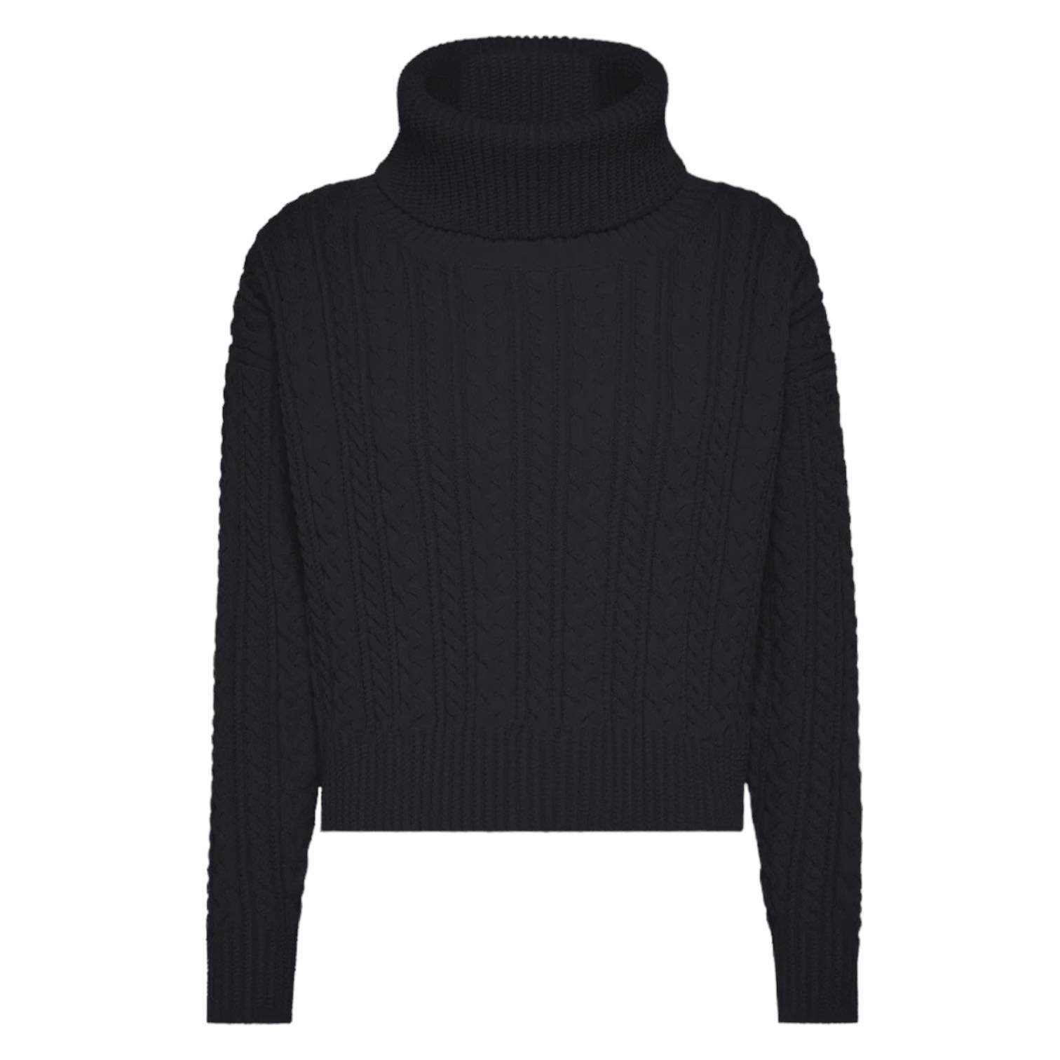 RRD Amos Fish Turtleneck Wom Knit (46, BLACK)