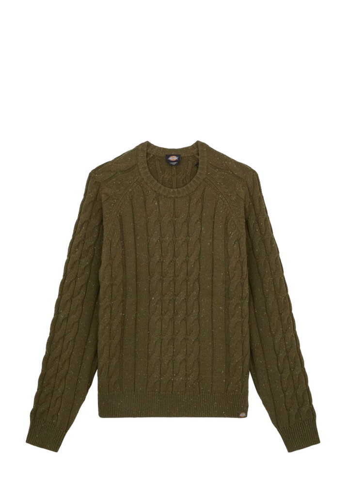 MAGLIONE DICKIES VANLEER CABLE SWEATER MILITARY GREEN S (Size S)