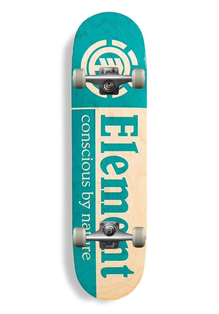SKATE COMPLETO ELEMENT CBN 8.25" NATURAL WOOD TEAL GREEN