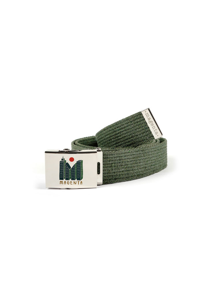 CINTURA MAGENTA SKATEBOARDS SKYLINE BUCKLE UP BELT GREEN U