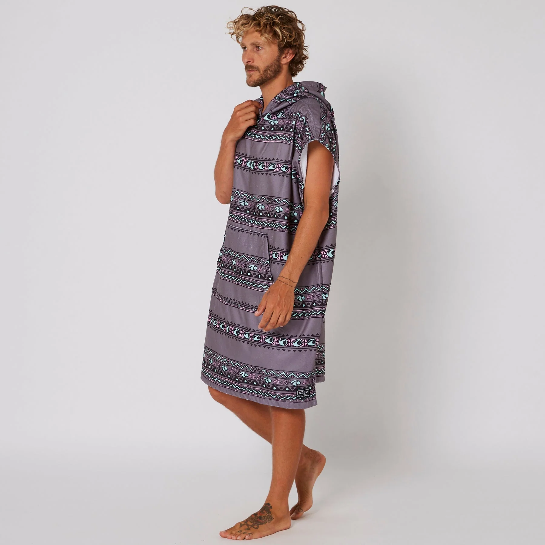 Ocean & Earth Mens Digital Hooded Poncho - Color : Charcoal