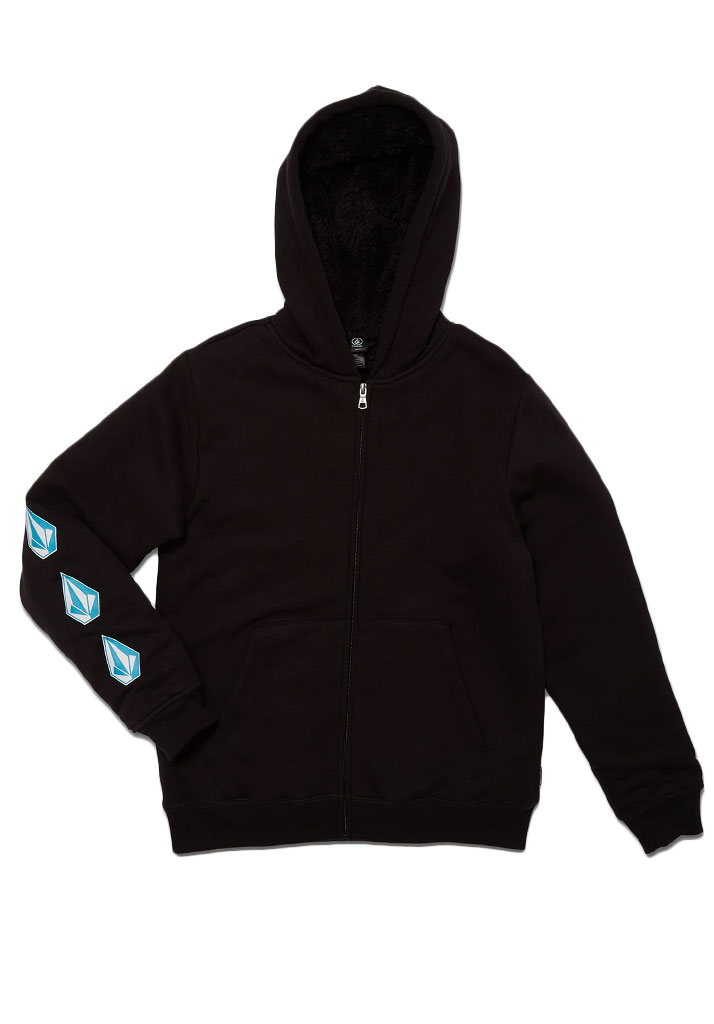 FELPA CAPPUCCIO VOLCOM ICONIC STONE LINED BLACK M (Size M)