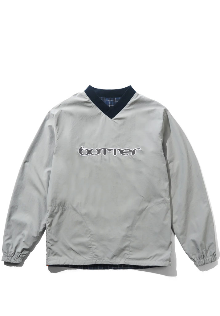 MAGLIONE BUTTER GOODS REVERSIBLE DUGOUT PULLOVER GREY NAVY M (Size M)