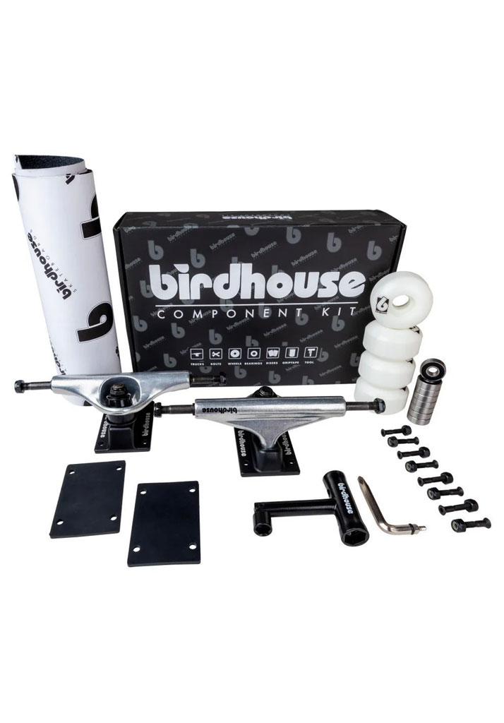 TRUCK SKATE BIRDHOUSE COMPONENT SET 5.5" SILVER BLACK