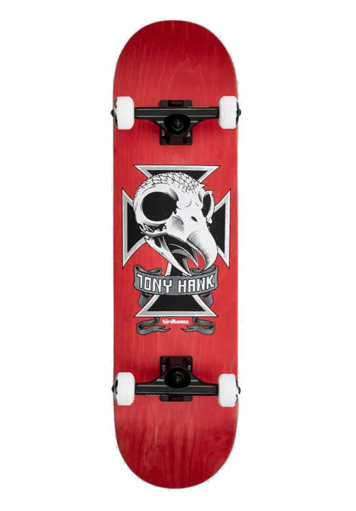 SKATE COMPLETO BIRDHOUSE STAGE 3 HAWK SKULL 2 8.25" RED U