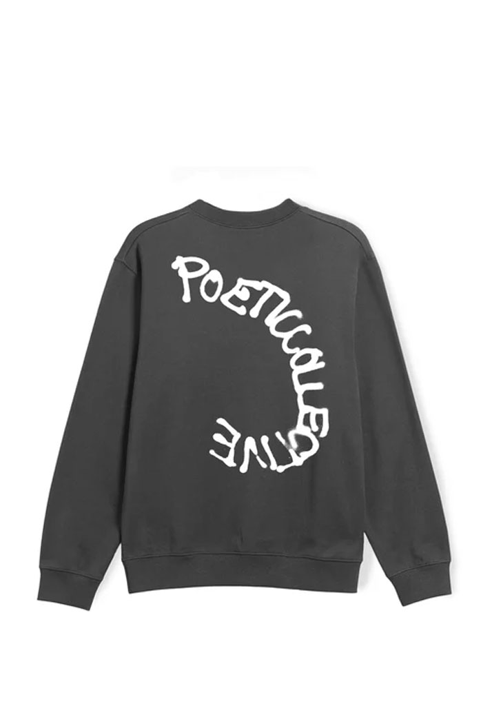 FELPA GIROCOLLO POETIC COLLECTIVE SPRAY TEXT CREWNECK IRON GREY L (Size L)