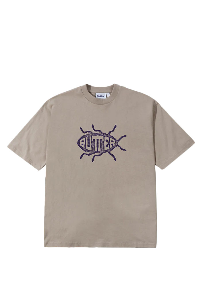 T-SHIRT MANICHE CORTE BUTTER GOODS ROACH TEE STONE L (Size L)