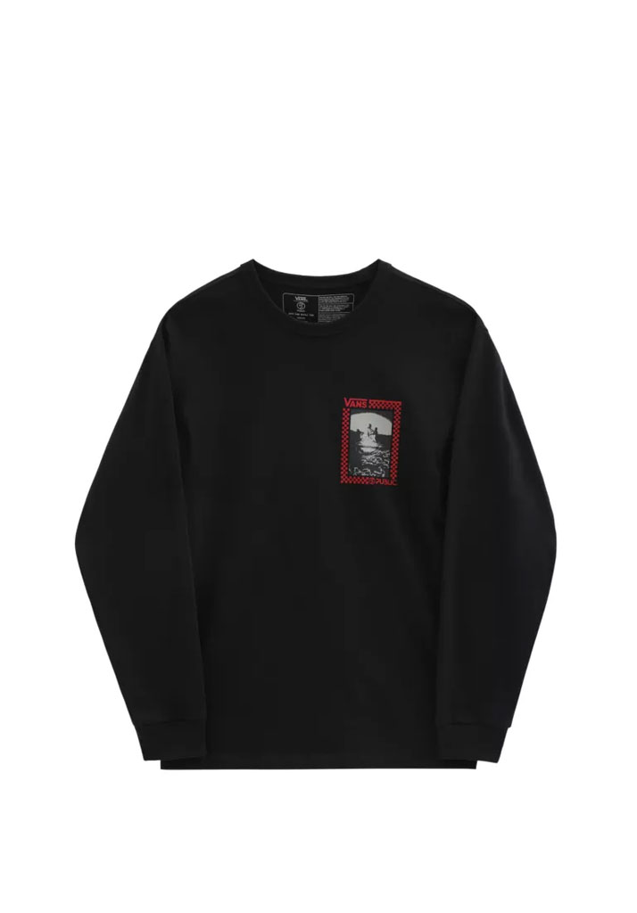 T-SHIRT MANICHE LUNGHE VANS VANS X PUBLIC SNOW LS BLACK S (Size S)