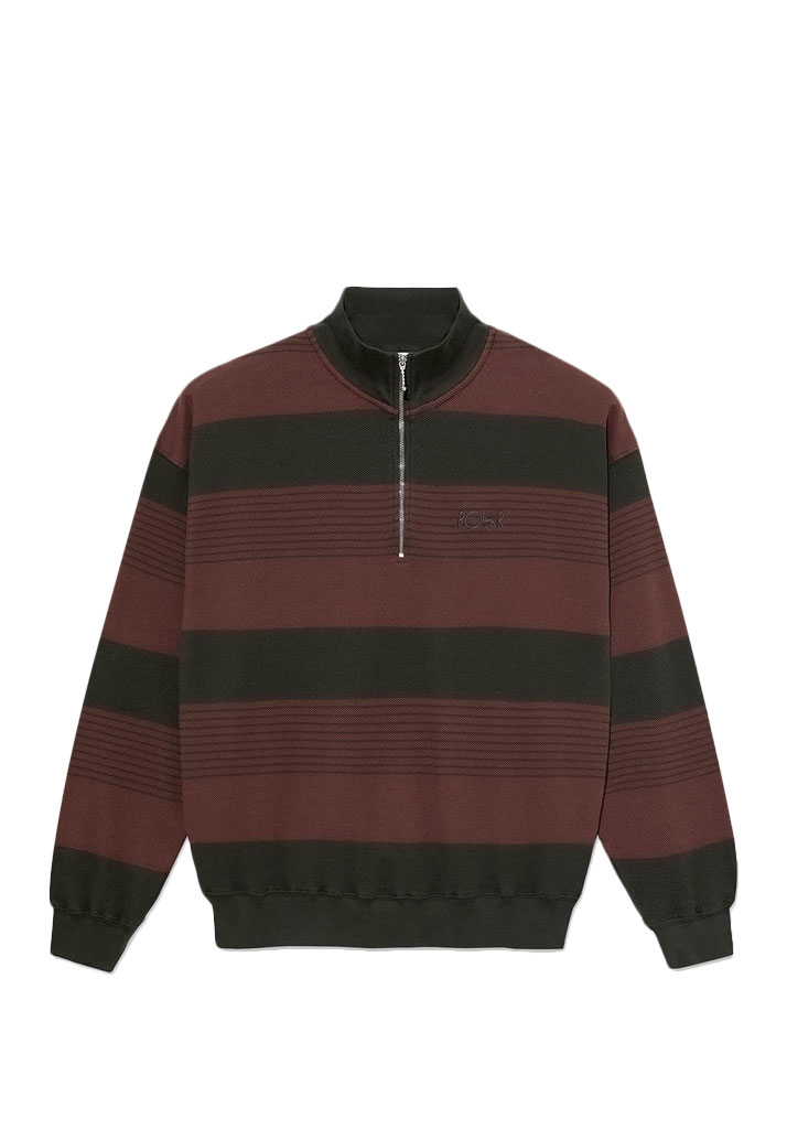 FELPA GIROCOLLO POLAR SKATE CO. SURF HALF ZIP SWEATER DIRTY BLACK BROWNSTONE M (Size M)