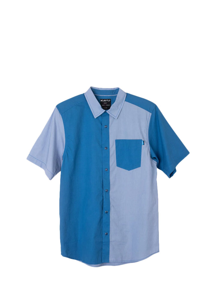 CAMICIA MANICHE CORTE KAVU SCATTER BLOCK OCEAN S (Size S)