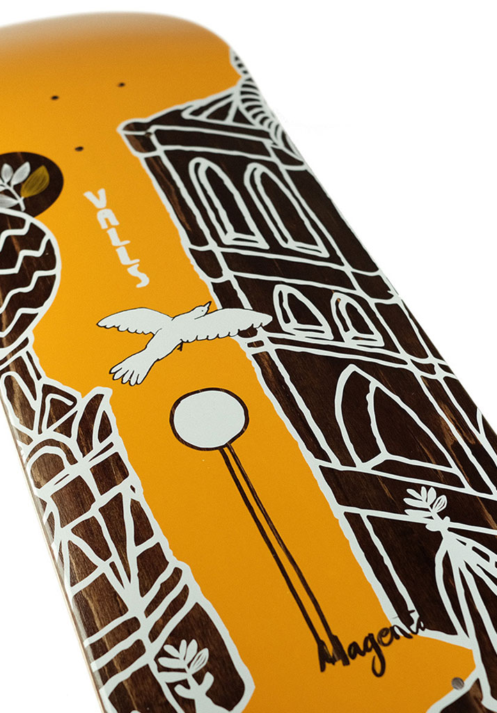TAVOLA SKATE MAGENTA SKATEBOARDS LEO VALLS BUILDINGS SERIES 8.25" U