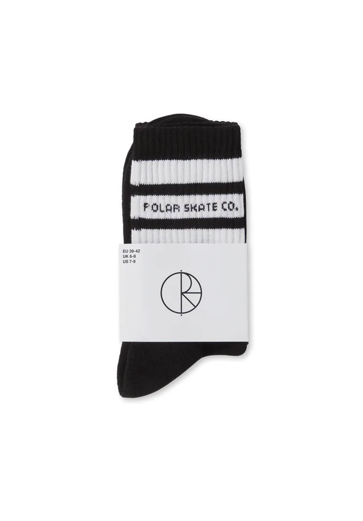 CALZE POLAR SKATE CO. FAT STRIPE SOCKS BLACK 43-46 (Taglia 43-46)