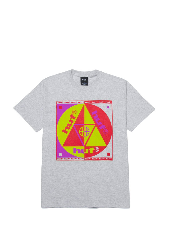 T-SHIRT MANICHE CORTE HUF BLUE CODE S/S TEE ATHLETIC GREY S (Size S)