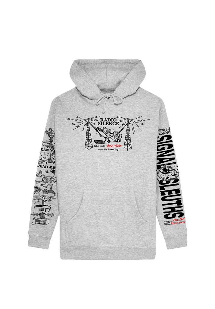 FELPA CAPPUCCIO PASS~PORT RADIO SILENCE HOODIE ASH M (Size M)