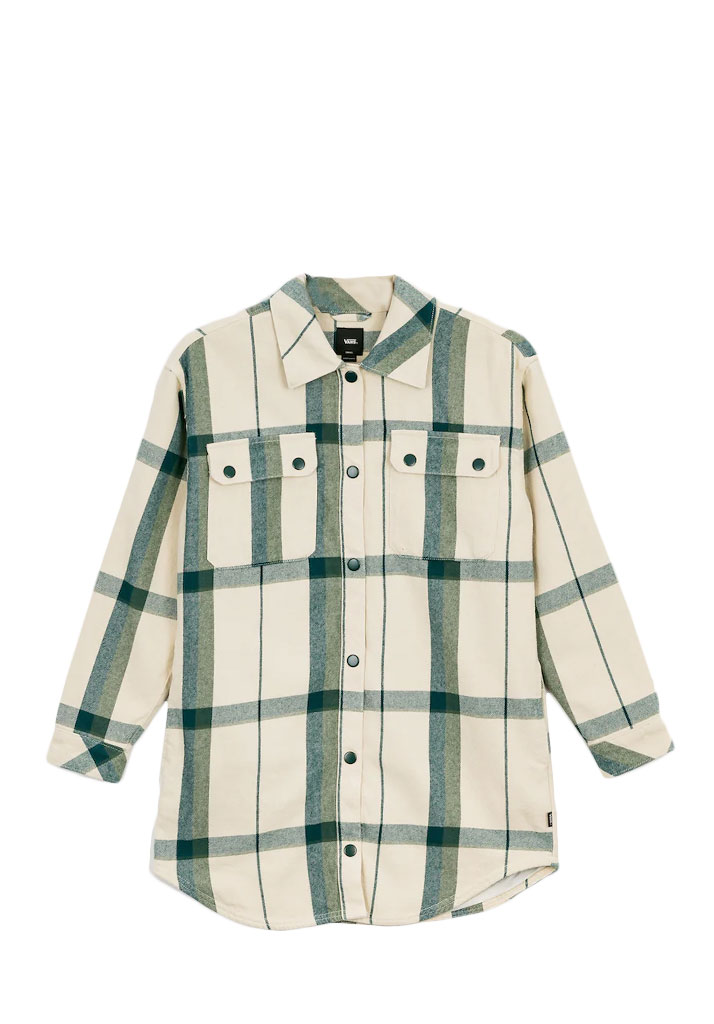 CAMICIA MANICHE LUNGHE VANS HAL PLAID SHACKET MARSHMALLOW XS (Taglia XS)